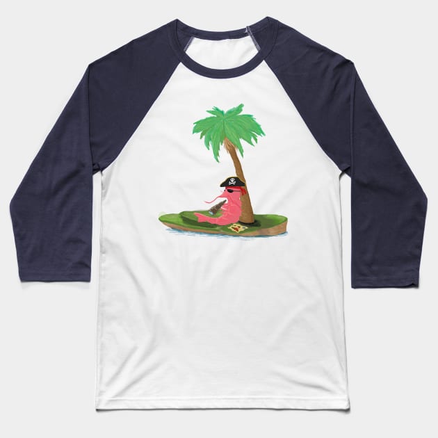 Stranded Shrimp - Digital Illustration Baseball T-Shirt by BrittaniRose